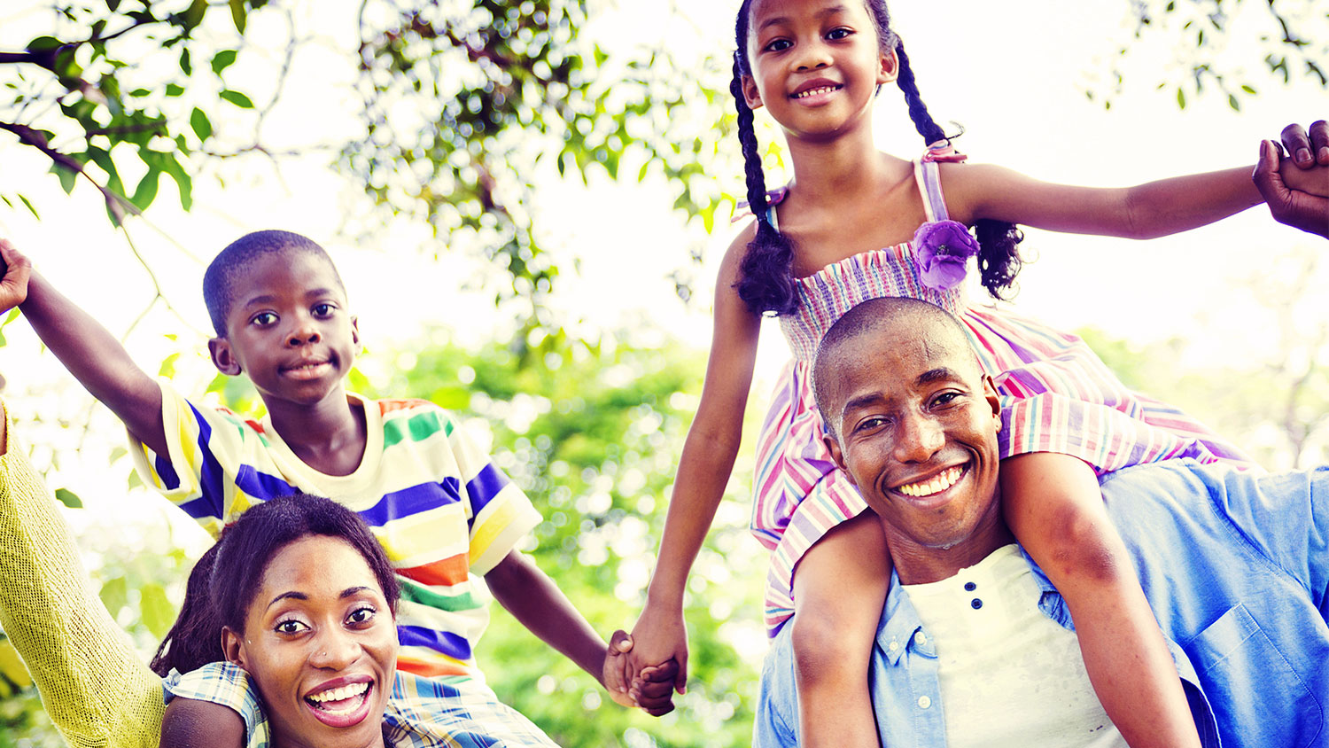 African American family in park