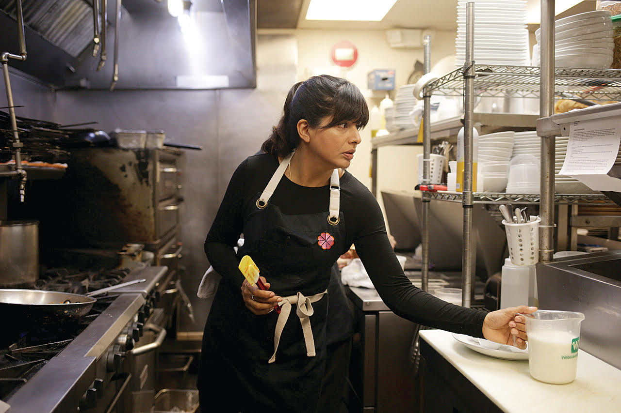 Cheetie Kumar in the kitchen at the Garland Kitchen in Raleigh, NC.