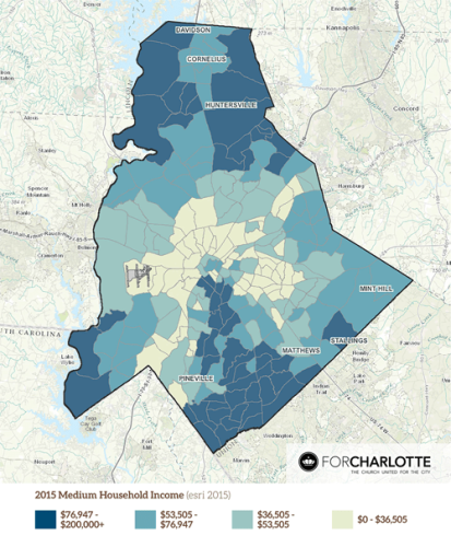 a map of Charlotte, NC.
