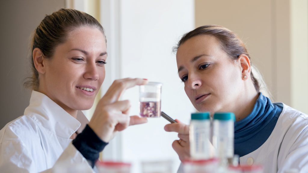 Animal science researchers in lab