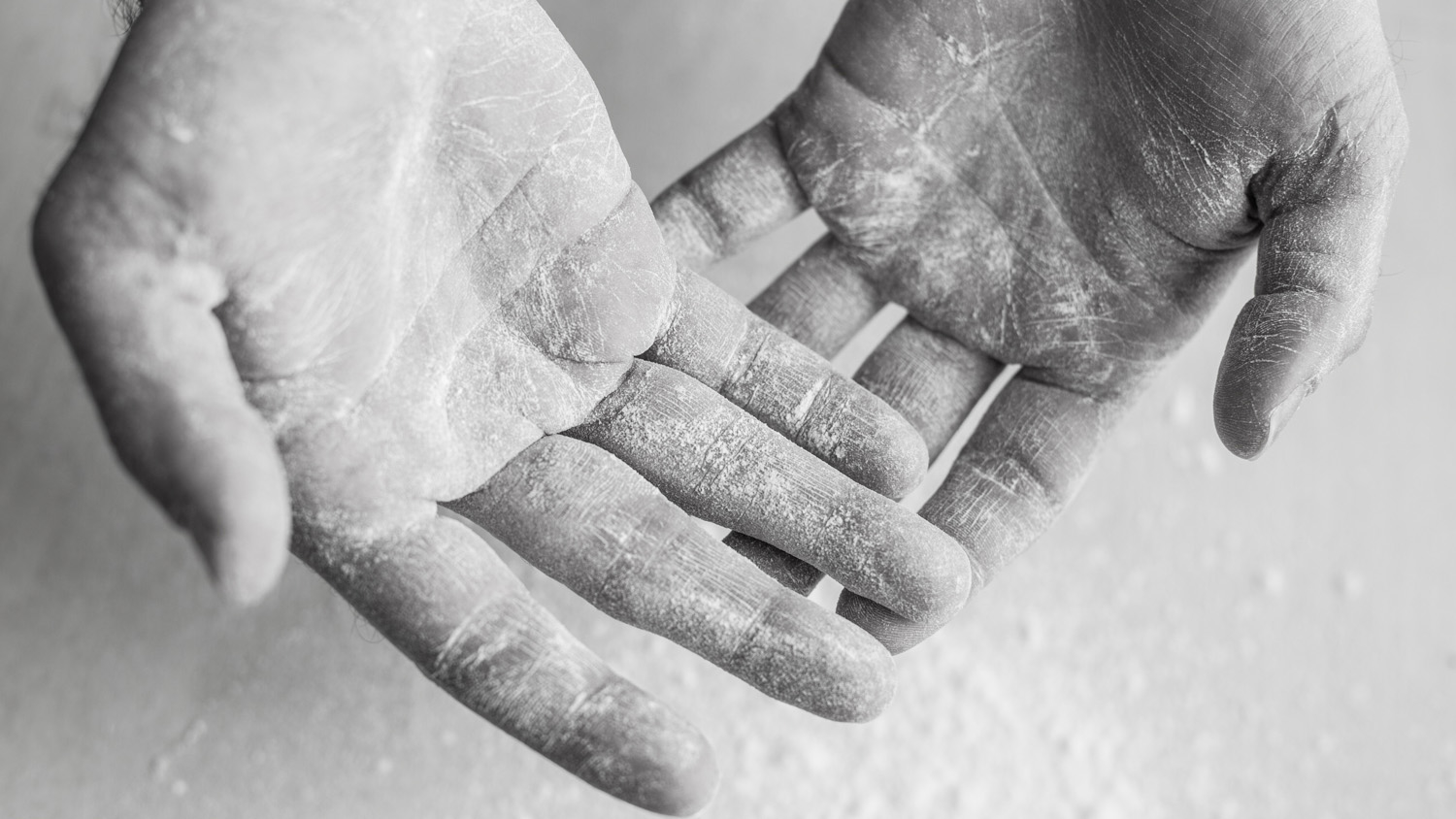 hands covered in flour