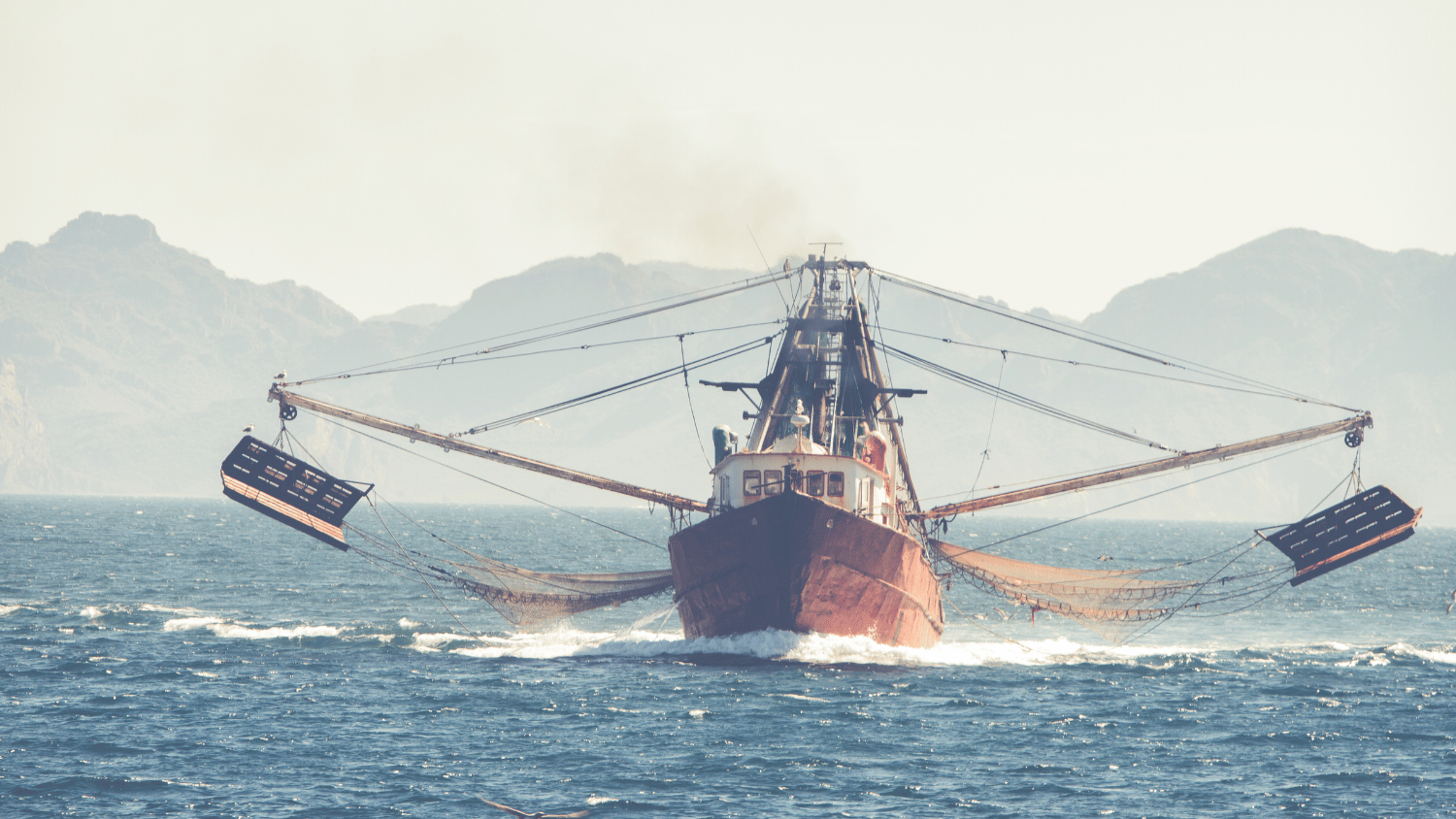 A large trawling fishing boat