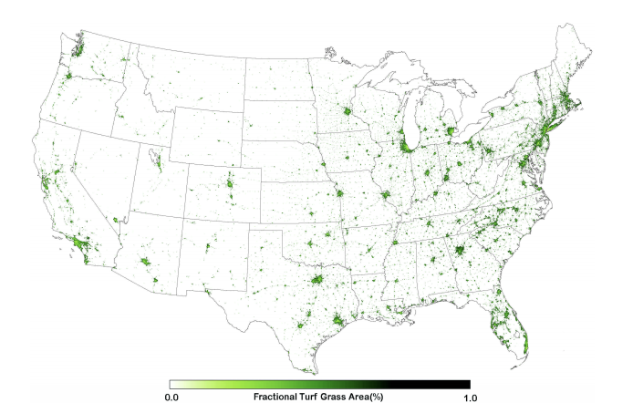 Managed turf covers 3% of US land