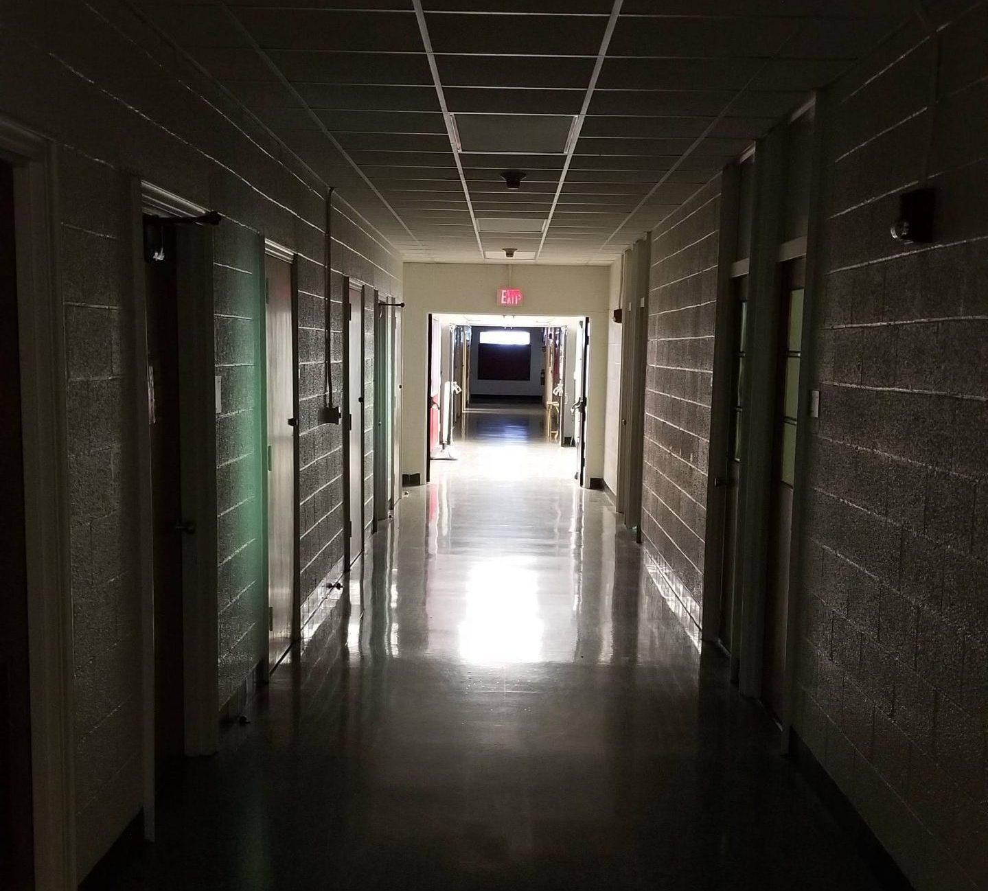 Empty hallway on NC State campus
