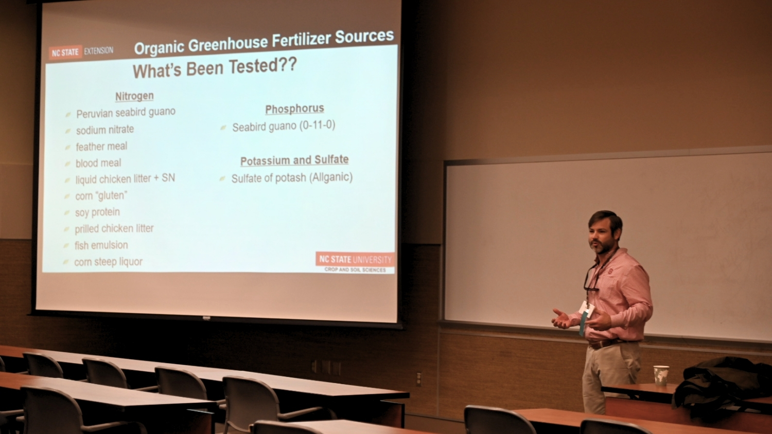 Matthew Vann presents organic tobacco fertilizer sources