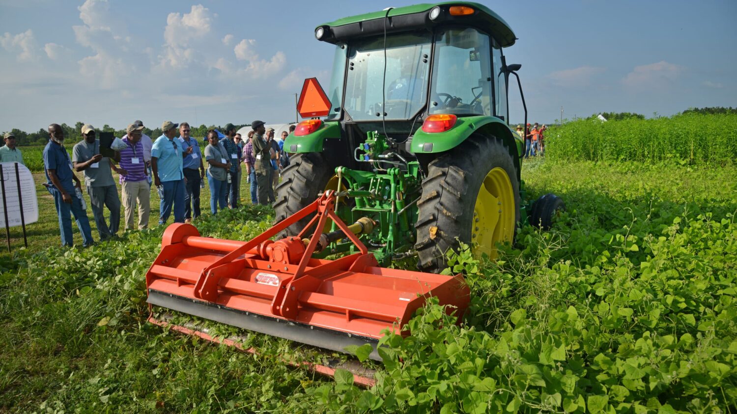 Tractor at a cover crop conference in North Carolina.