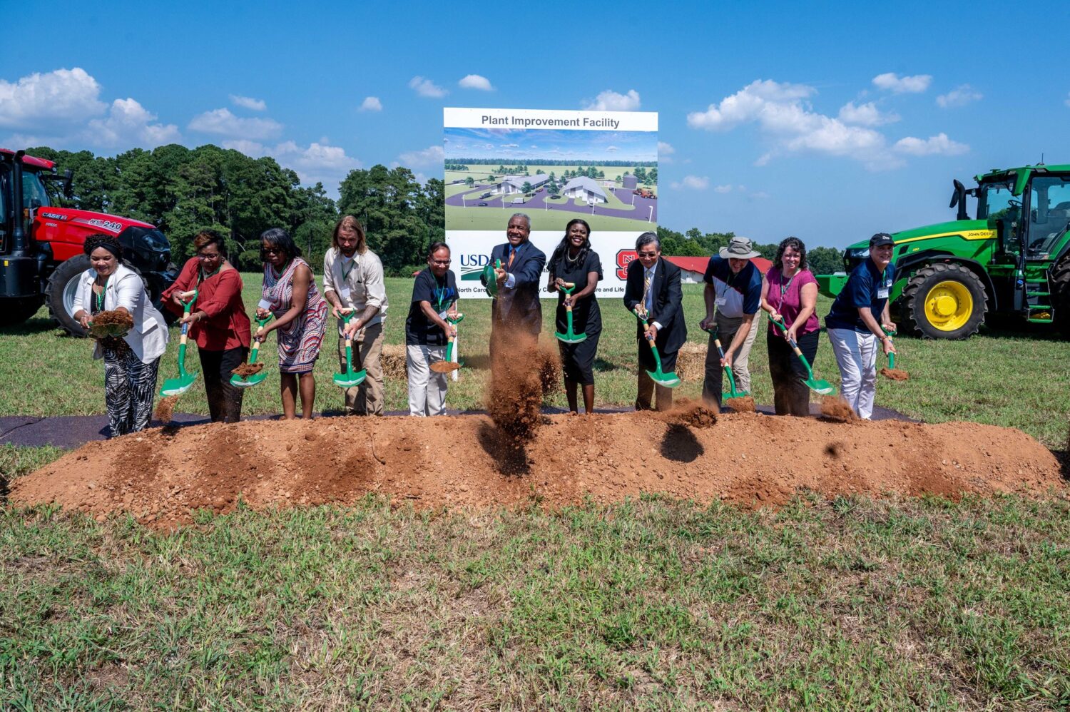 USDA-ARS breaks ground on the new Plant Improvement Facility at NC State's Lake Wheeler Road Field Laboratory.