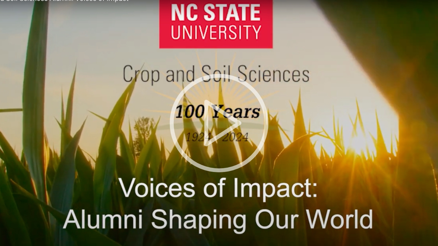 Interviews with notable NC State Crop and Soil Science alumni