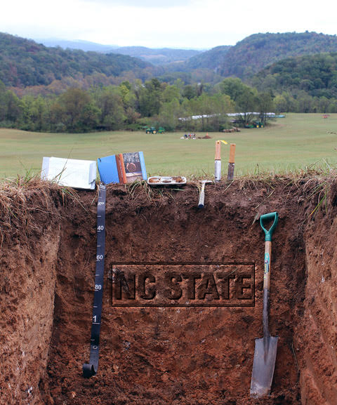 NC State logo in soil profile