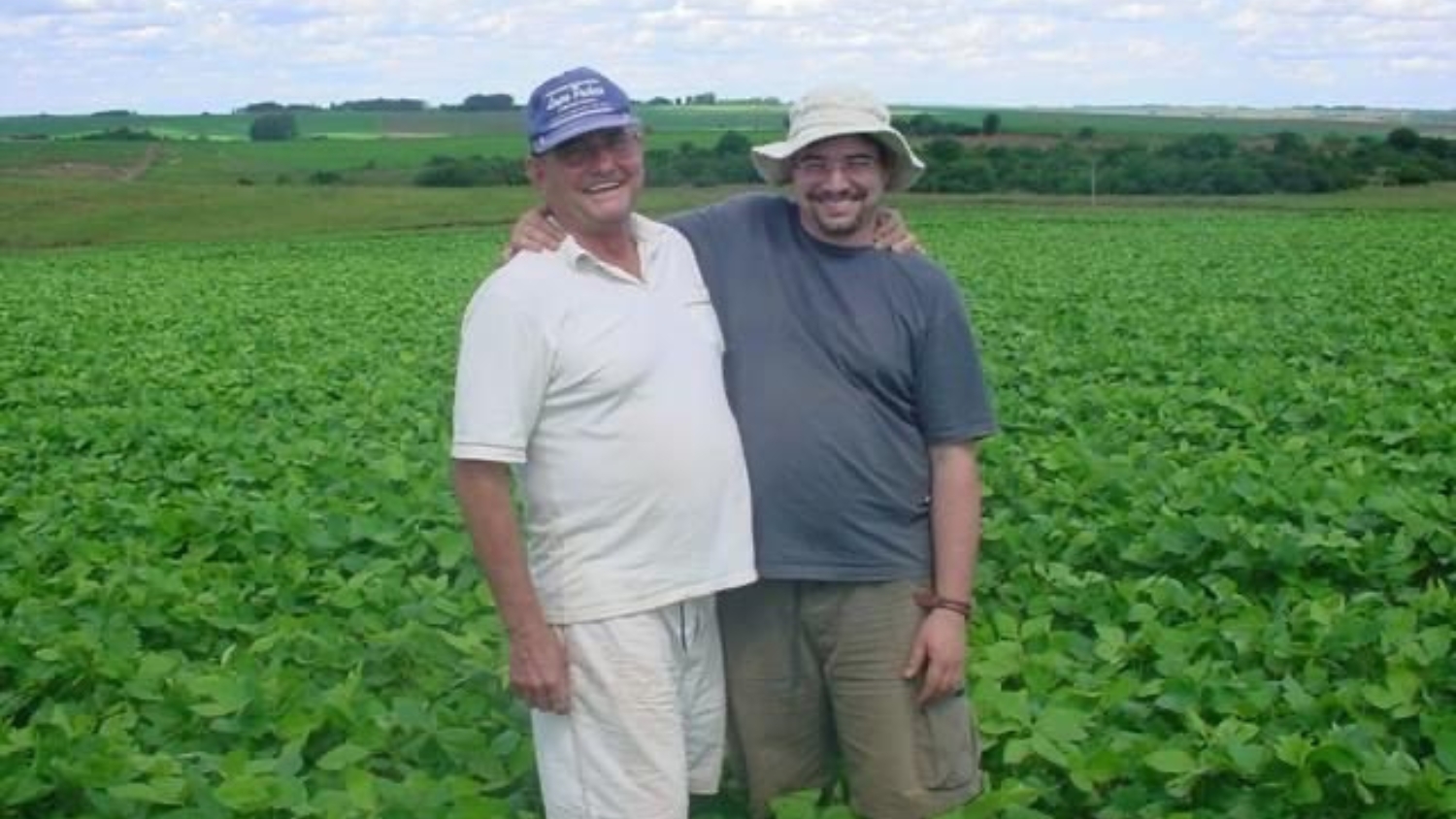 Luke Gatiboni at his home farm in Brazil with his father