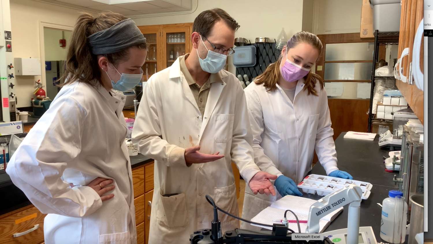 NC State's Matt Ricker and graduate students study soil sample measurements