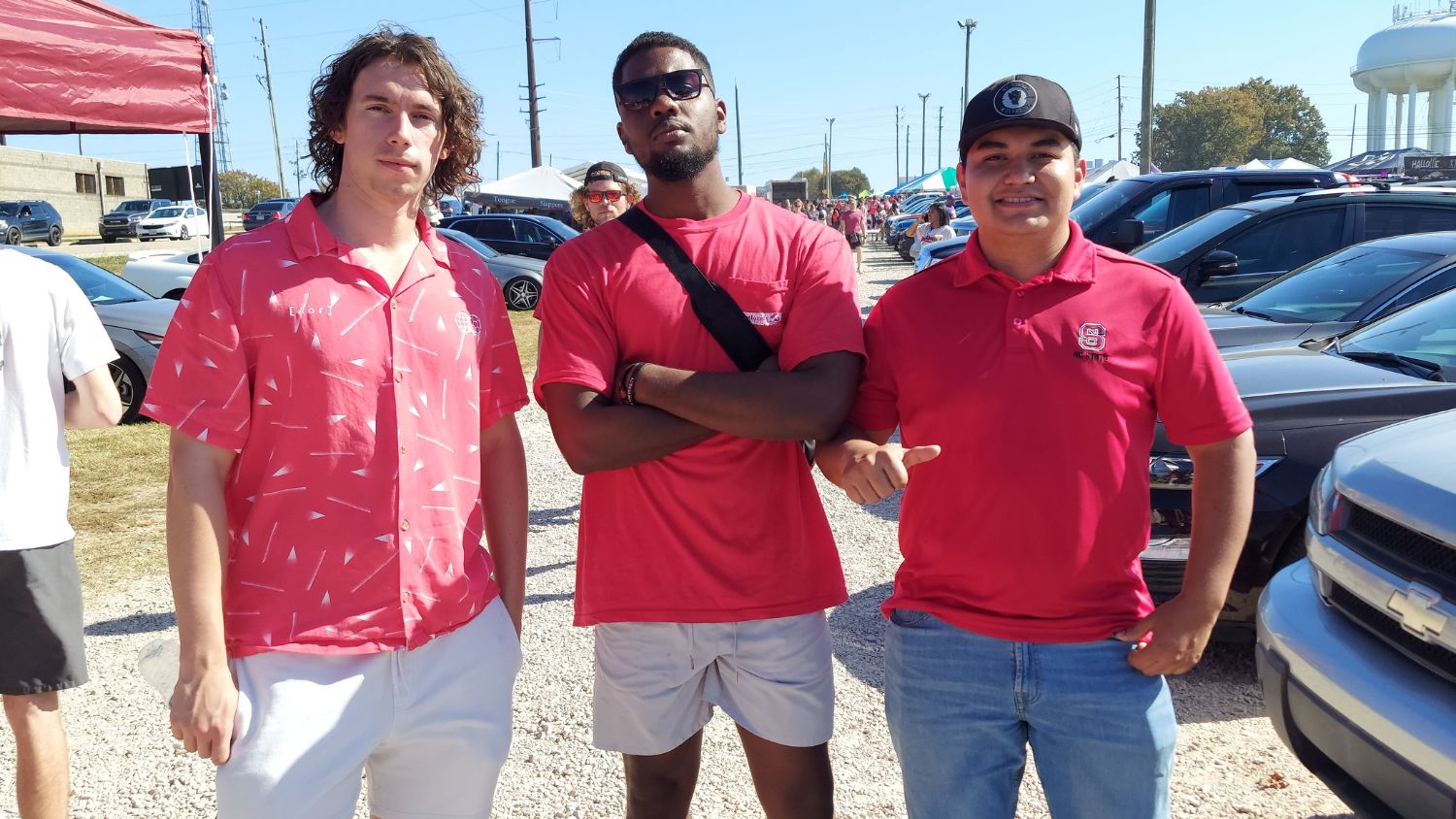 NC State's Jaleel Hewitt and friends attend a Wolfpack football game.