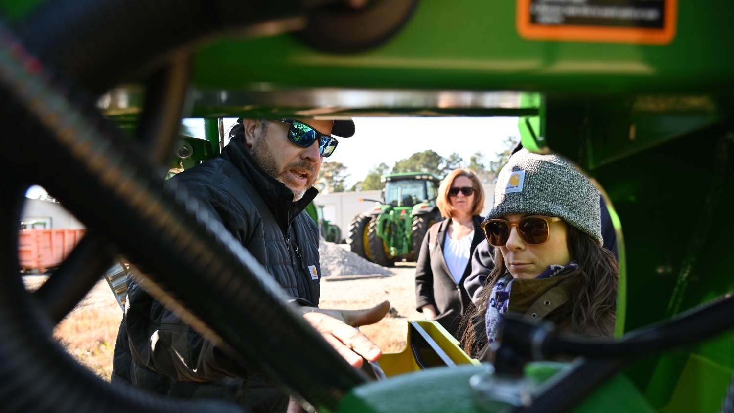 NC State Extension agents learn about precision planters at a tech training event at Quality Equipment