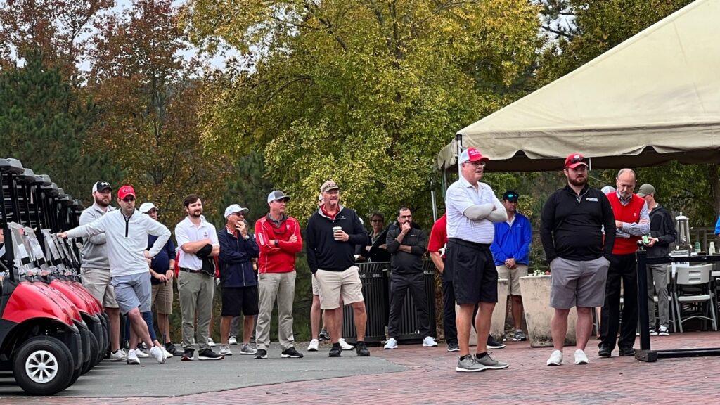Jeff Mullahey attends the Art Bruneau golf tournament scholarship fundraiser at Lonnie Poole Golf Course.