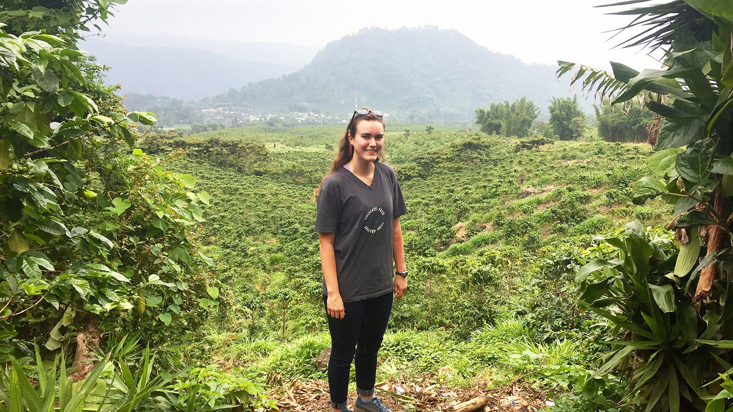 CALS student Kati Scruggs in the Guatemalan landscape