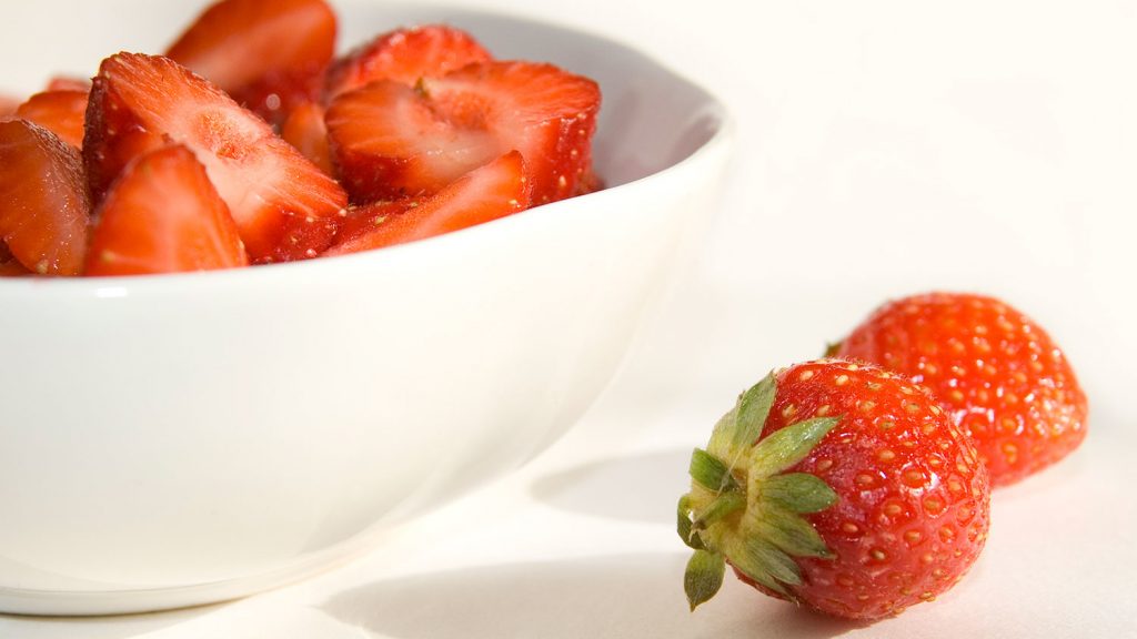 strawberries in a bowl