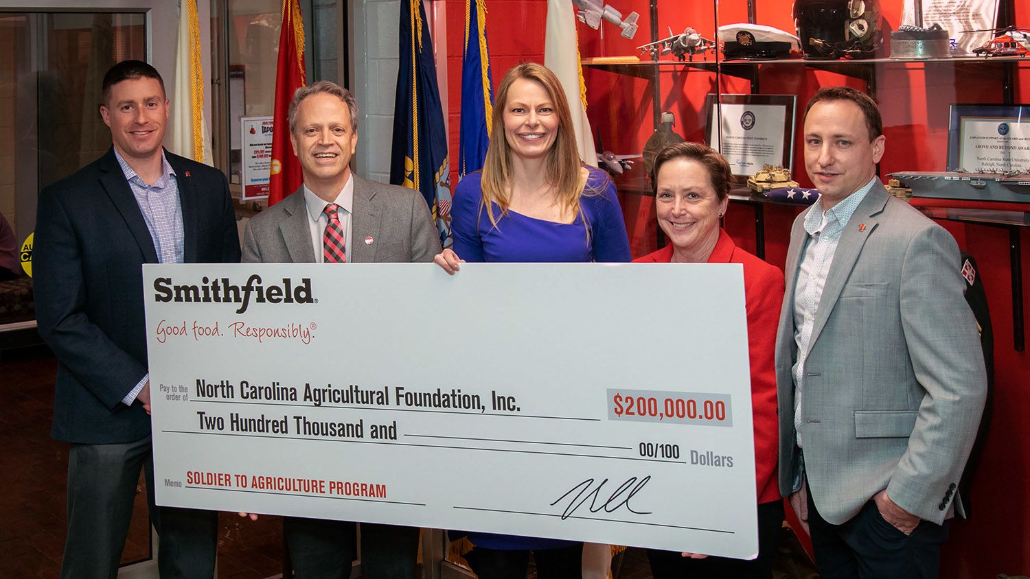 Smithfield Foods donates to CALS' Soldier to Agriculture Program