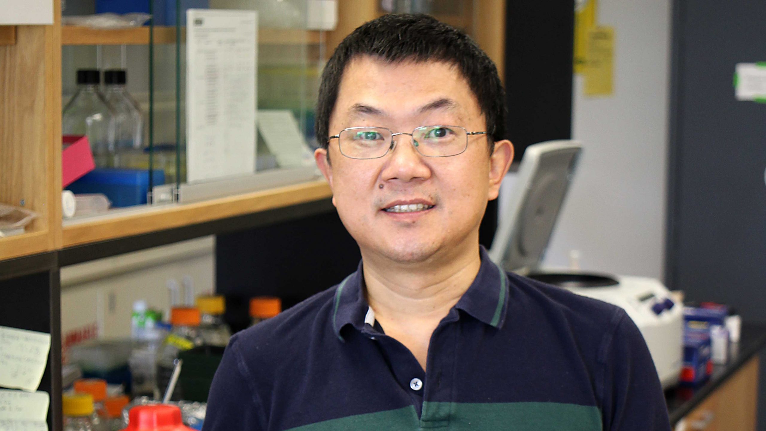 Dr. Wusheng Liu in his lab