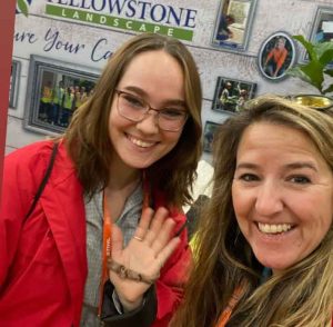 Sydney Suits (left) with Jackie Kilby-Cranford (right) of Yellowstone Landscape at career fair.