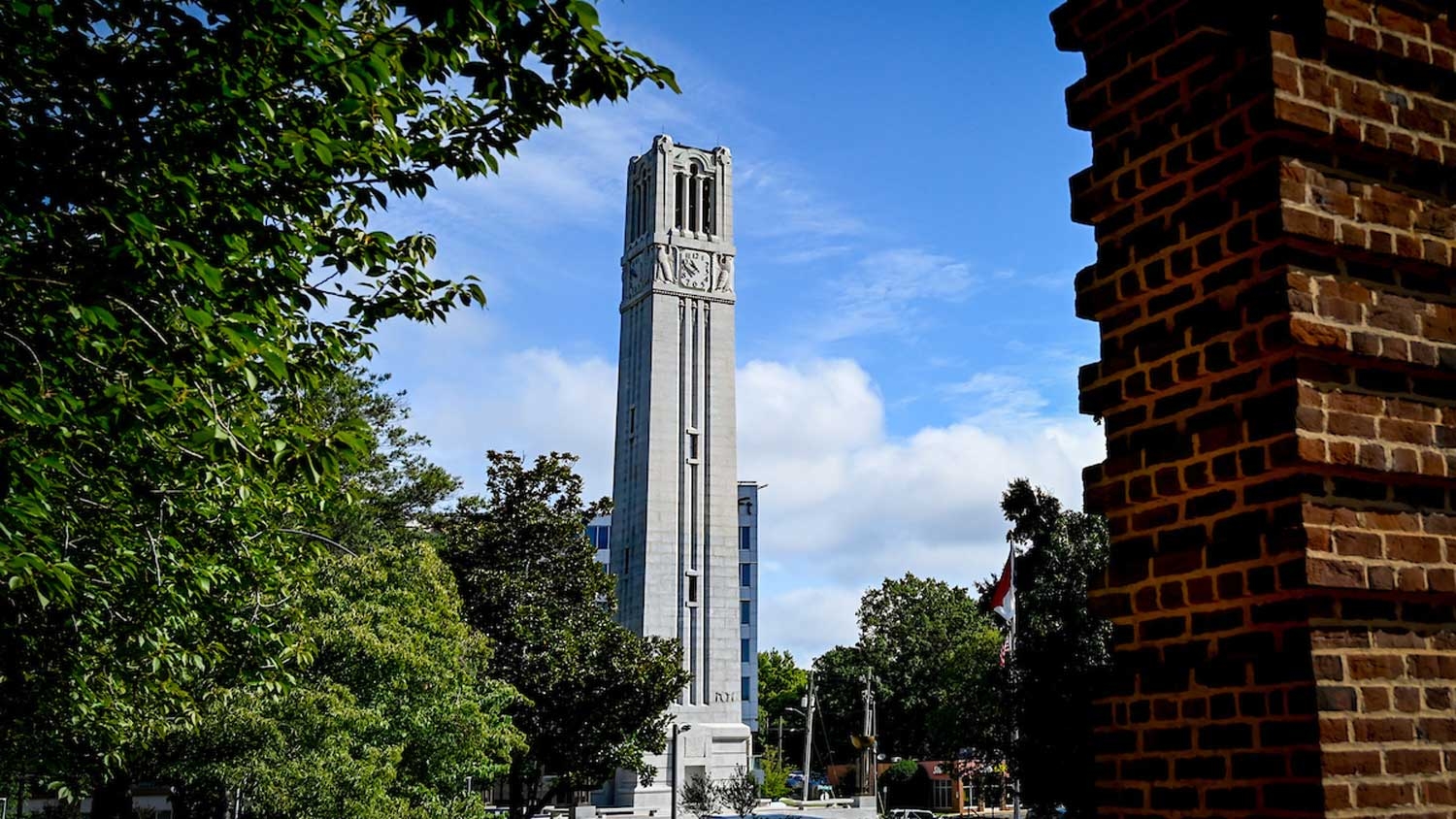 NC State Memorial Belltower in the fall