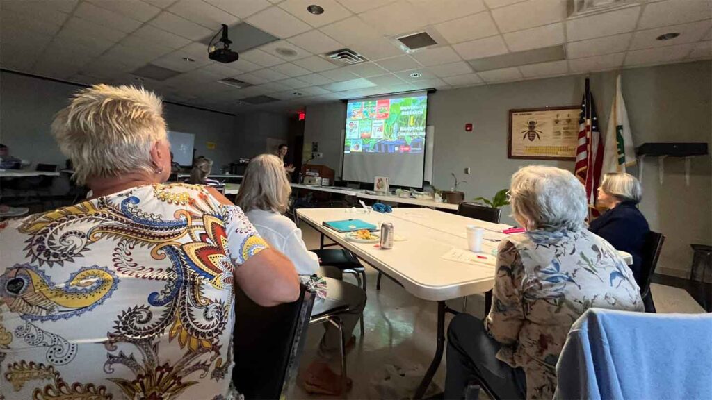 NC State Extension Master Gardener℠ Volunteer meeting on educating children about gardening.