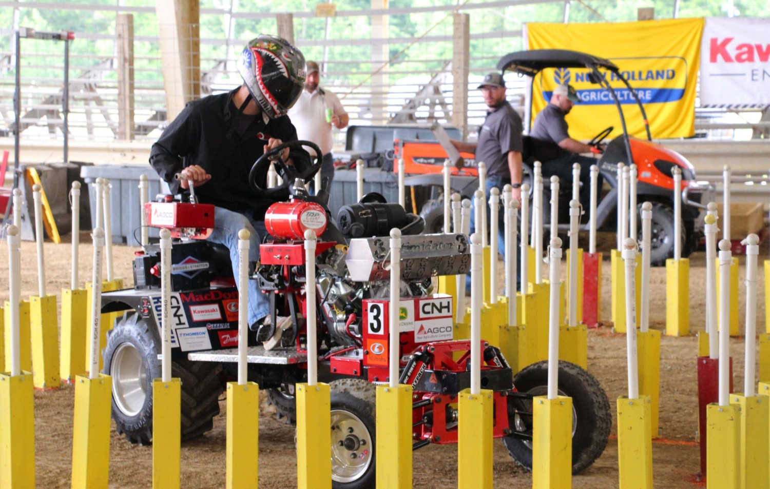 Driving a tractor through a course