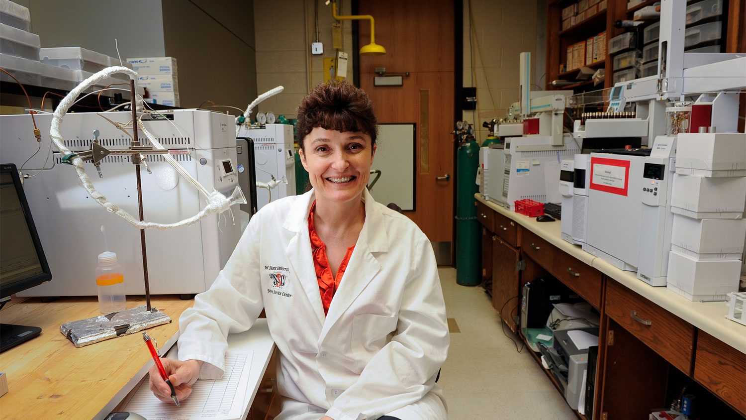 female faculty member in lab