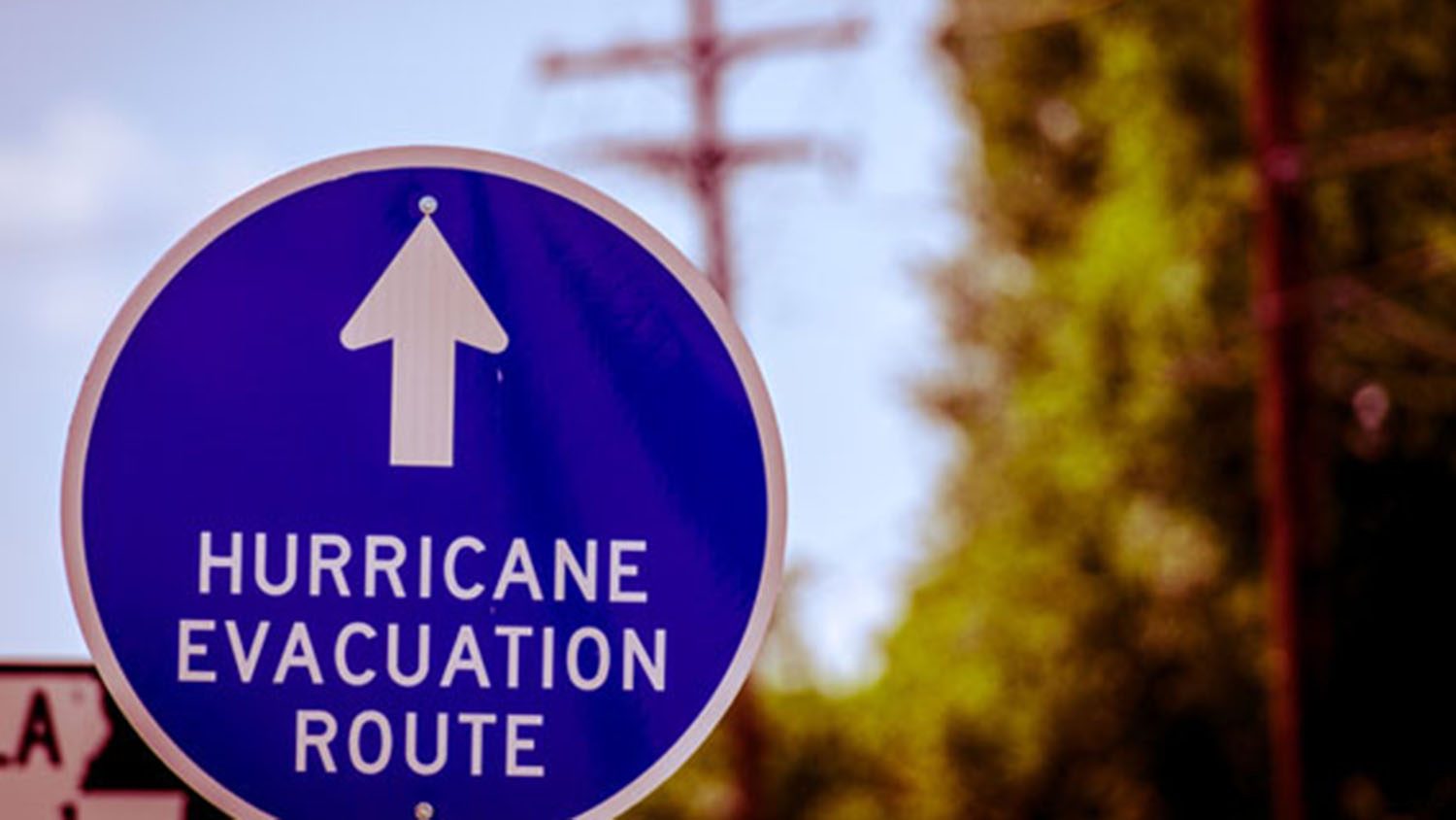 Hurricane Evacuation Route Road Sign