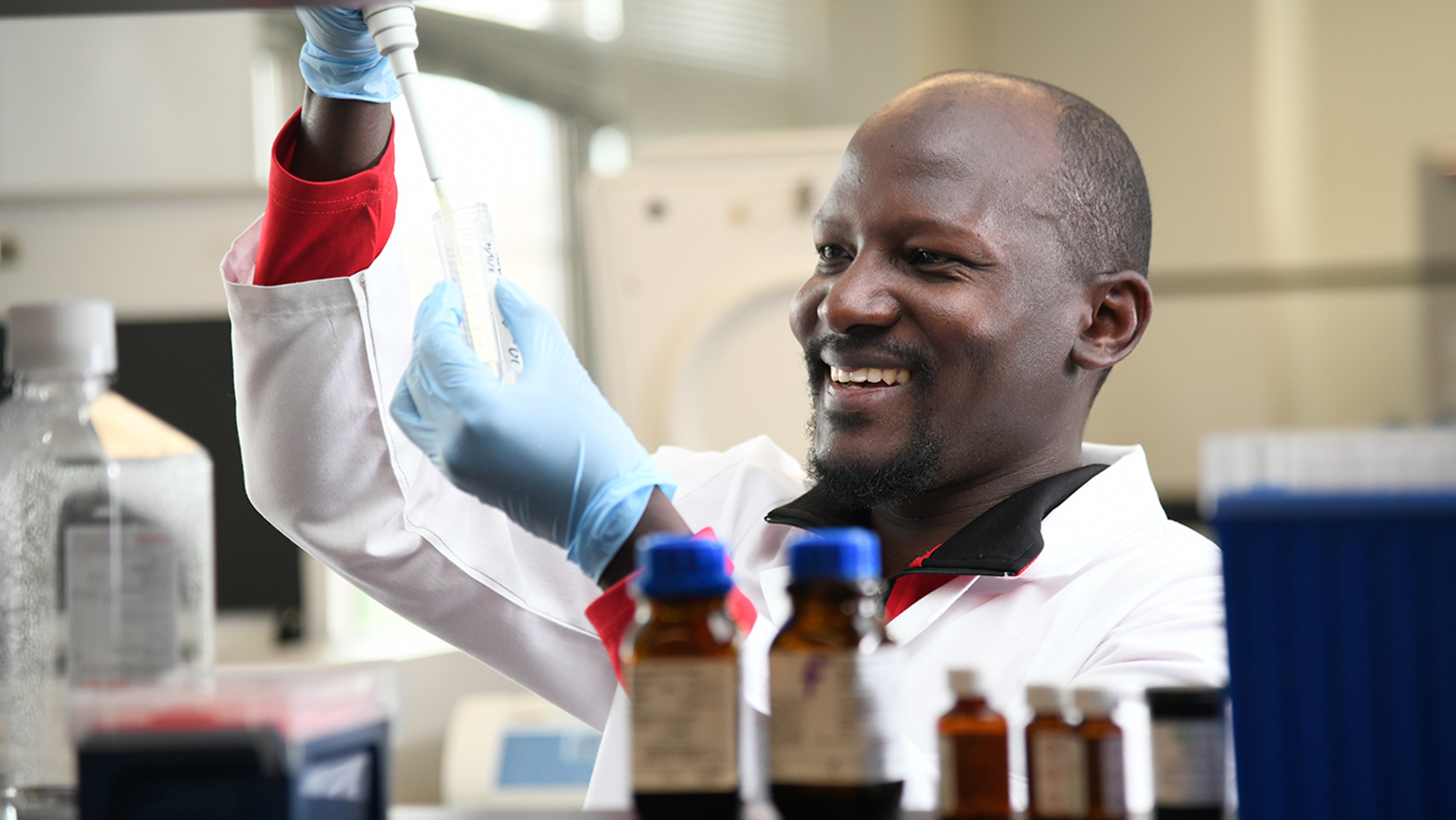 Black male researcher in a lab