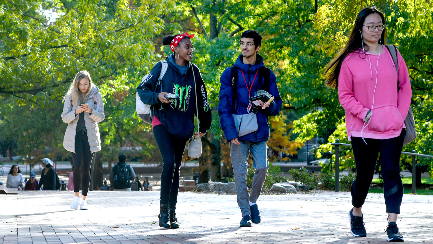 Students walking on campus