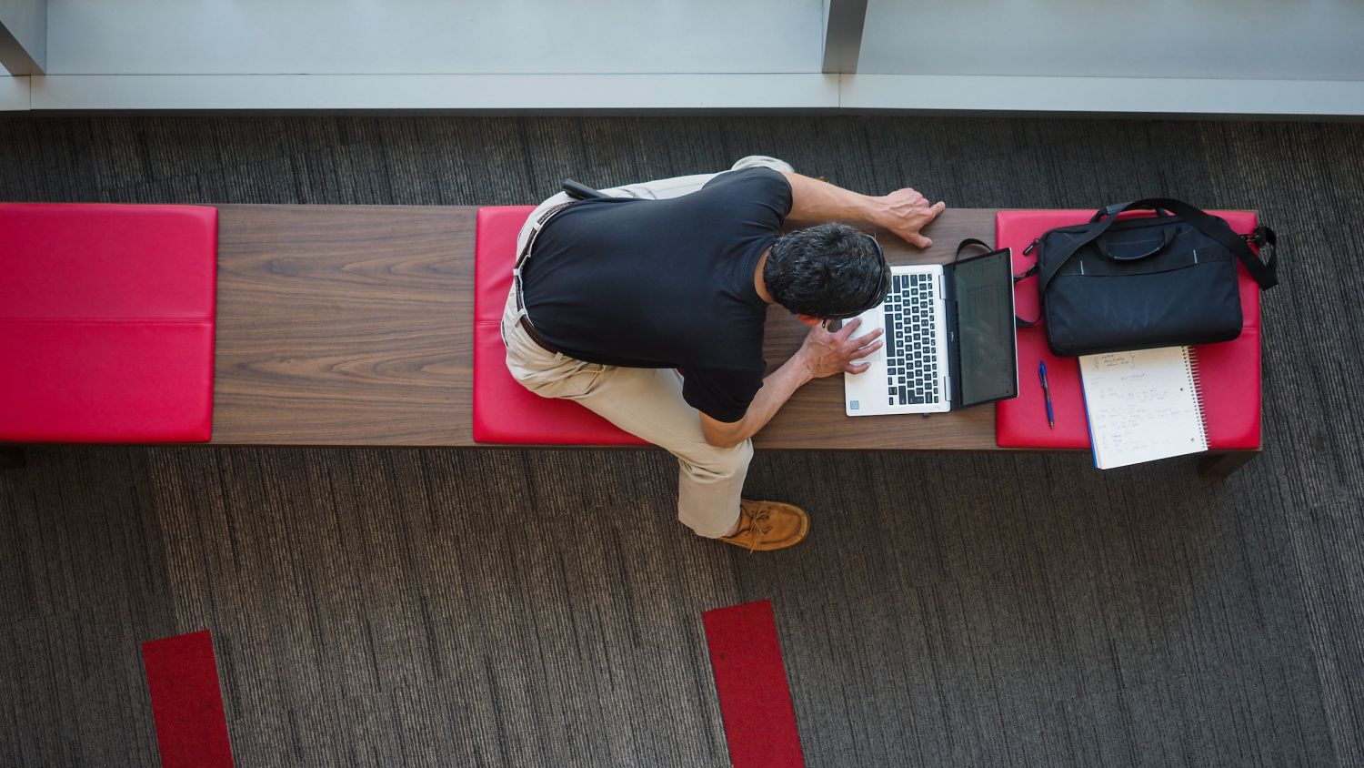 Person working on laptop.