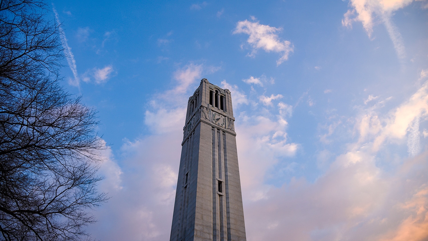 NC State Bell Tower at sunrise