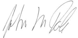 signature of interim dean John Dole.
