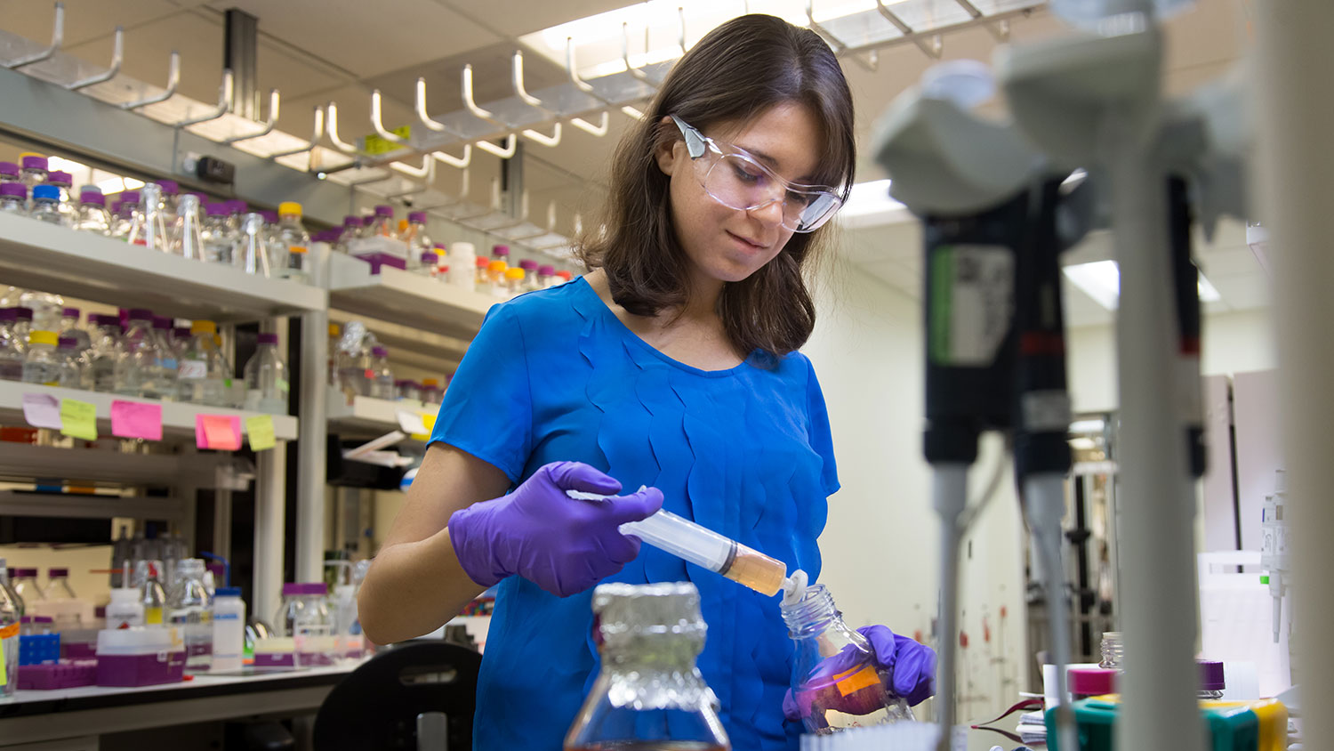 Biochemistry Ph.D. student Gabriela Schroder works at Oak Ridge National Laboratory.