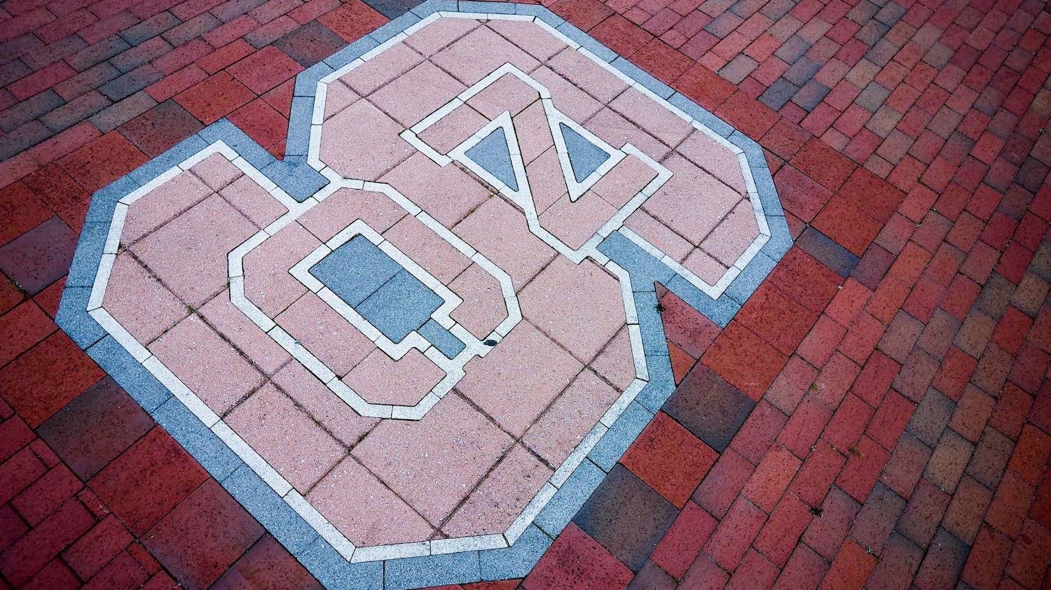 Photo of red bricks with NCS patterned into them.