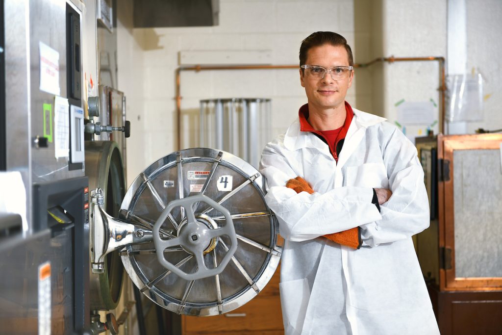 CALS Dr. Rodolphe Barrangou in his lab in Schaub Hall. CRISPR Photo by Marc Hall