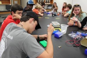 Coleman Berry in a lab with other students