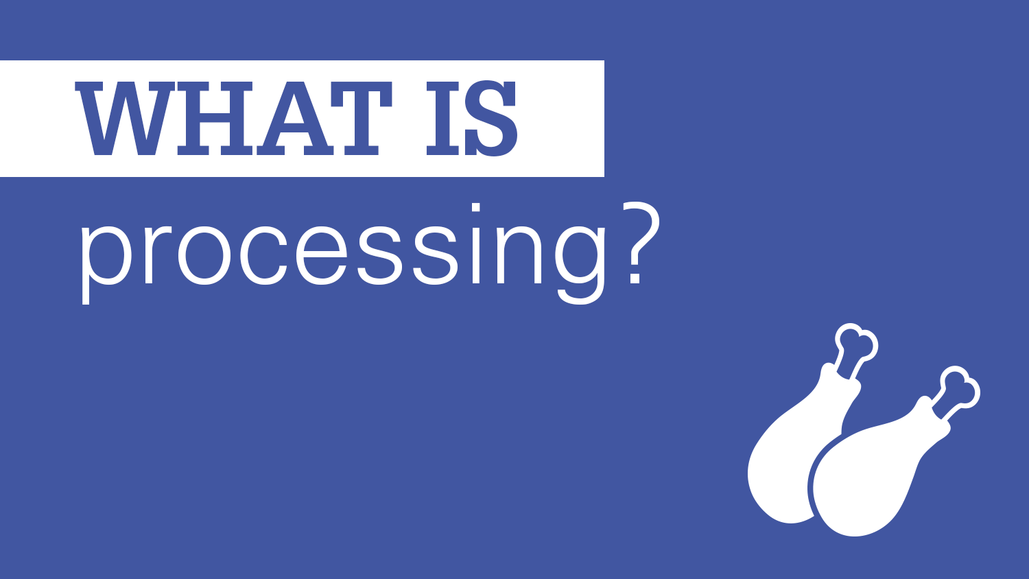 blue and white image showing the question 'what is processing' and an icon of drumsticks