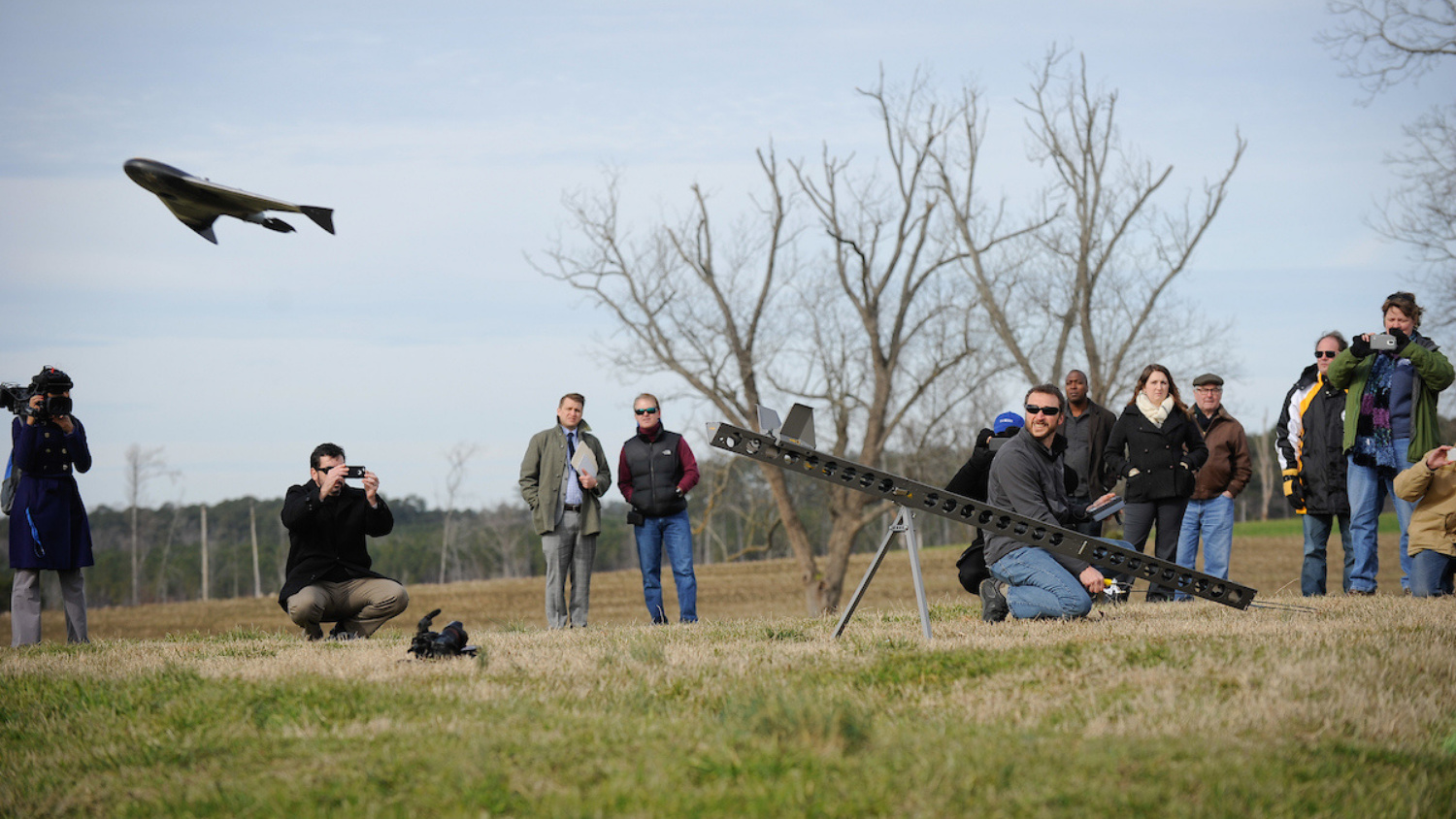 drone trials in a field