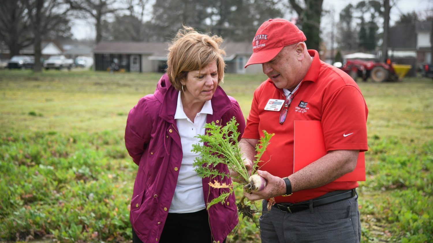 Extension director Dr. Richard Bonanno talks with constituents and checks out farm fields as part of a rural tour he did in the northeastern part of the state.