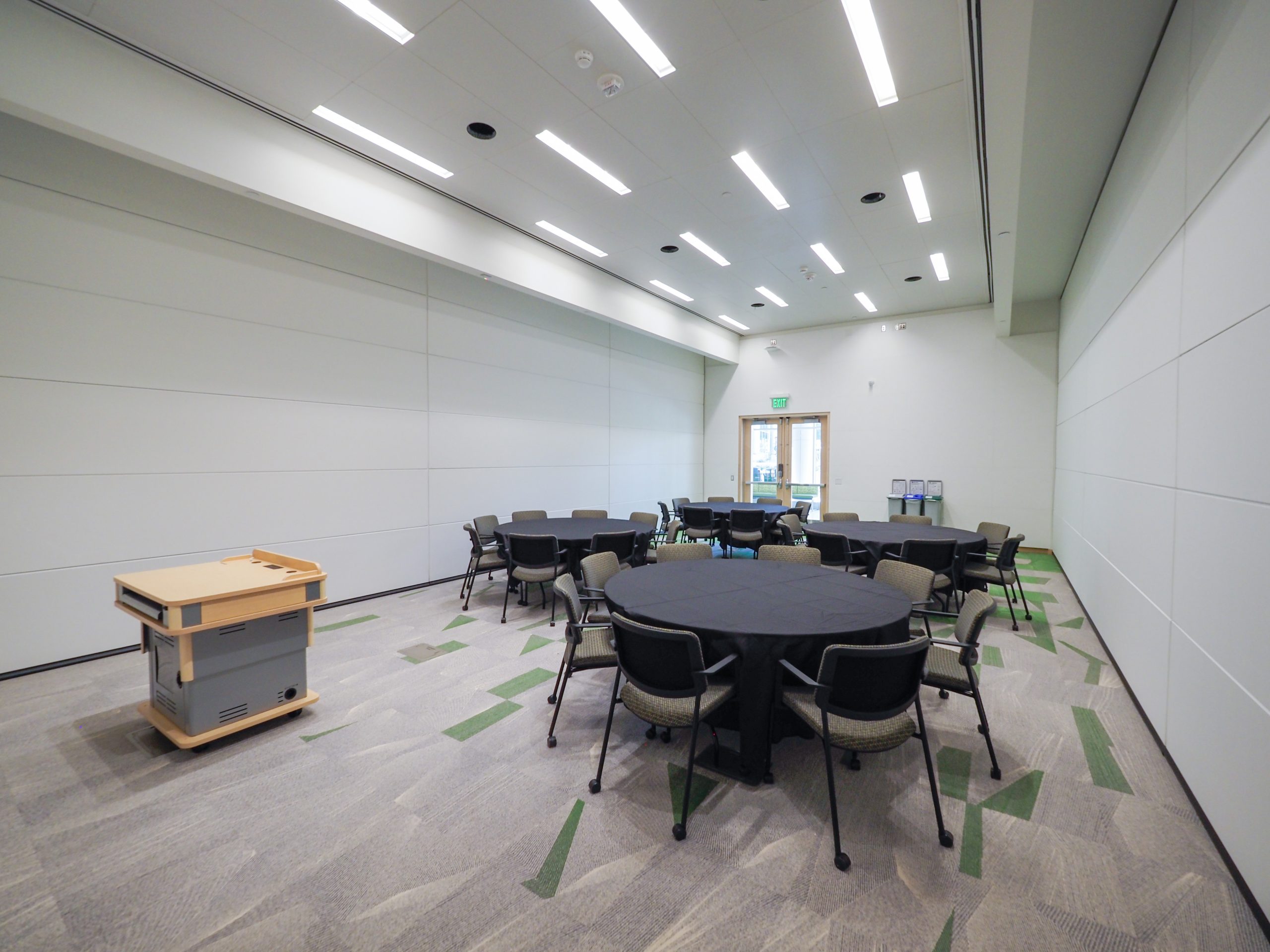 Banquet set-up in a seminar room.