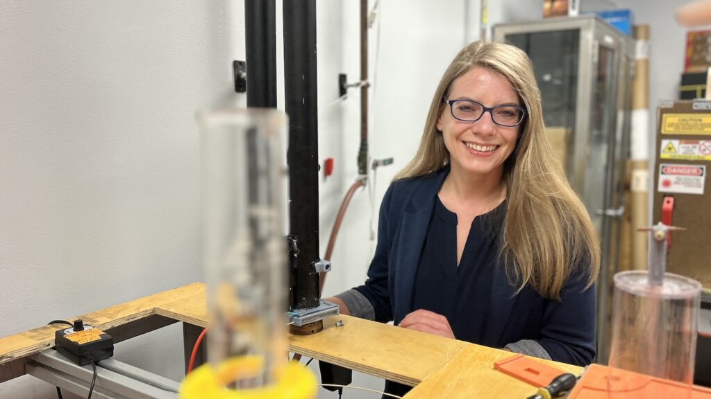 Katharina Stapelmann in her laboratory.