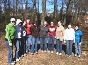 Pre-vet students from many schools bond at the CALS Small Ruminant Unit, where they worked with goats and their new-born kids.