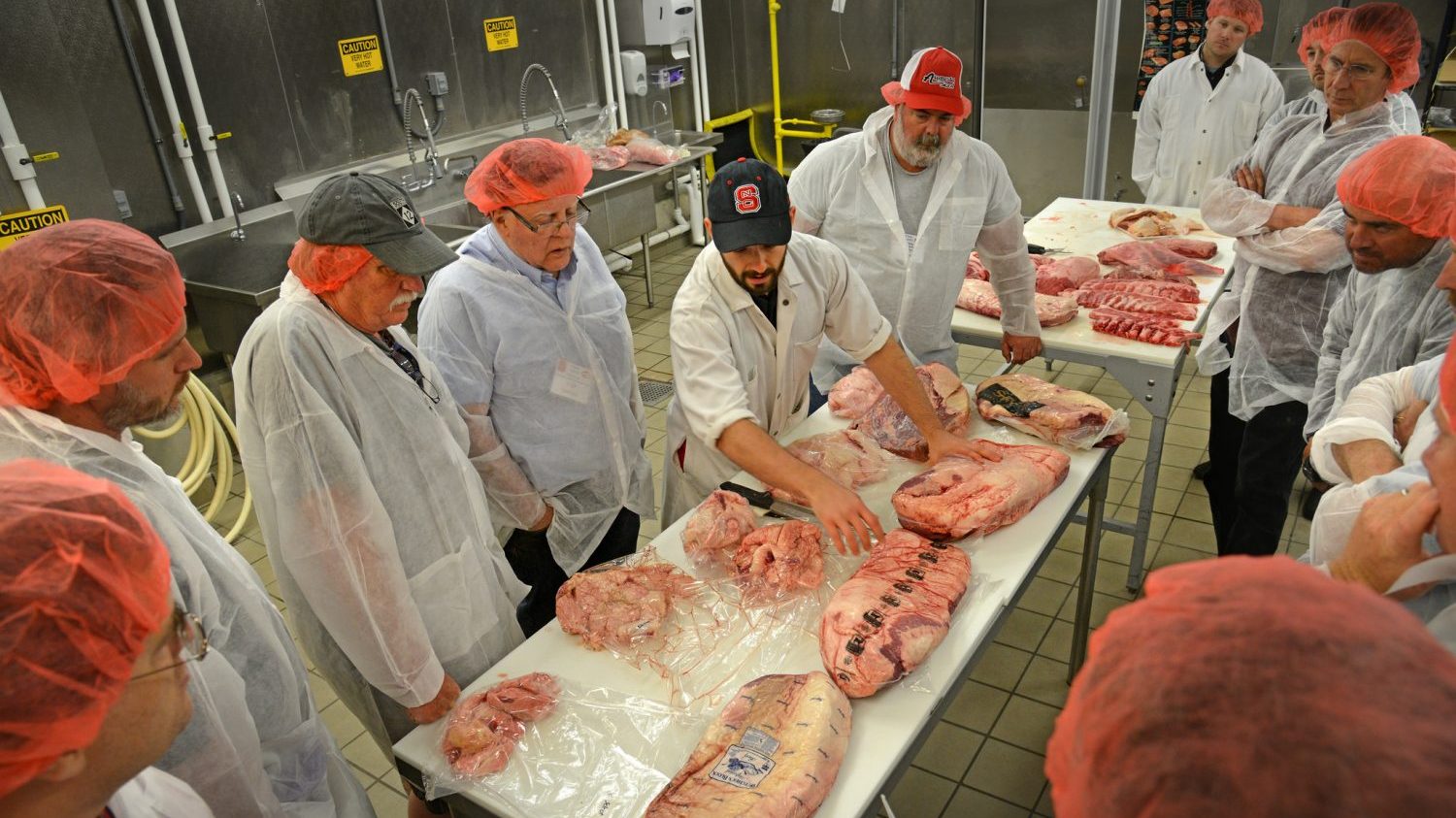 BBQ Campers in Schaub Hall's meat science laboratory.
