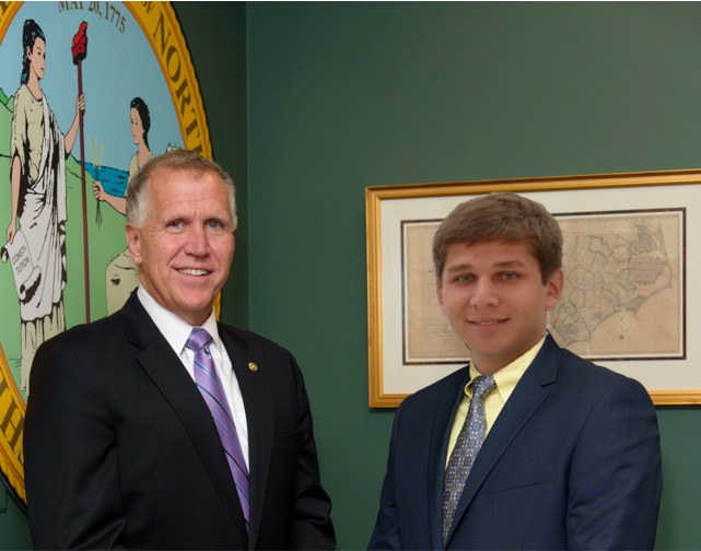 Sen. Thom Tillis and Ethan Holland