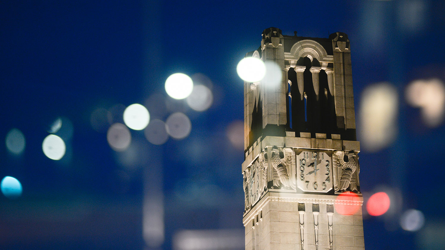 NC State belltower at night