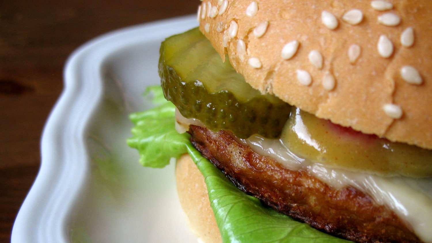 image of a hamburger on a plate