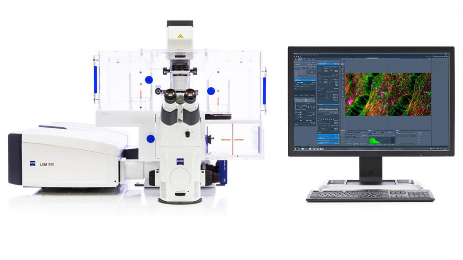 Zeiss microscope and monitor