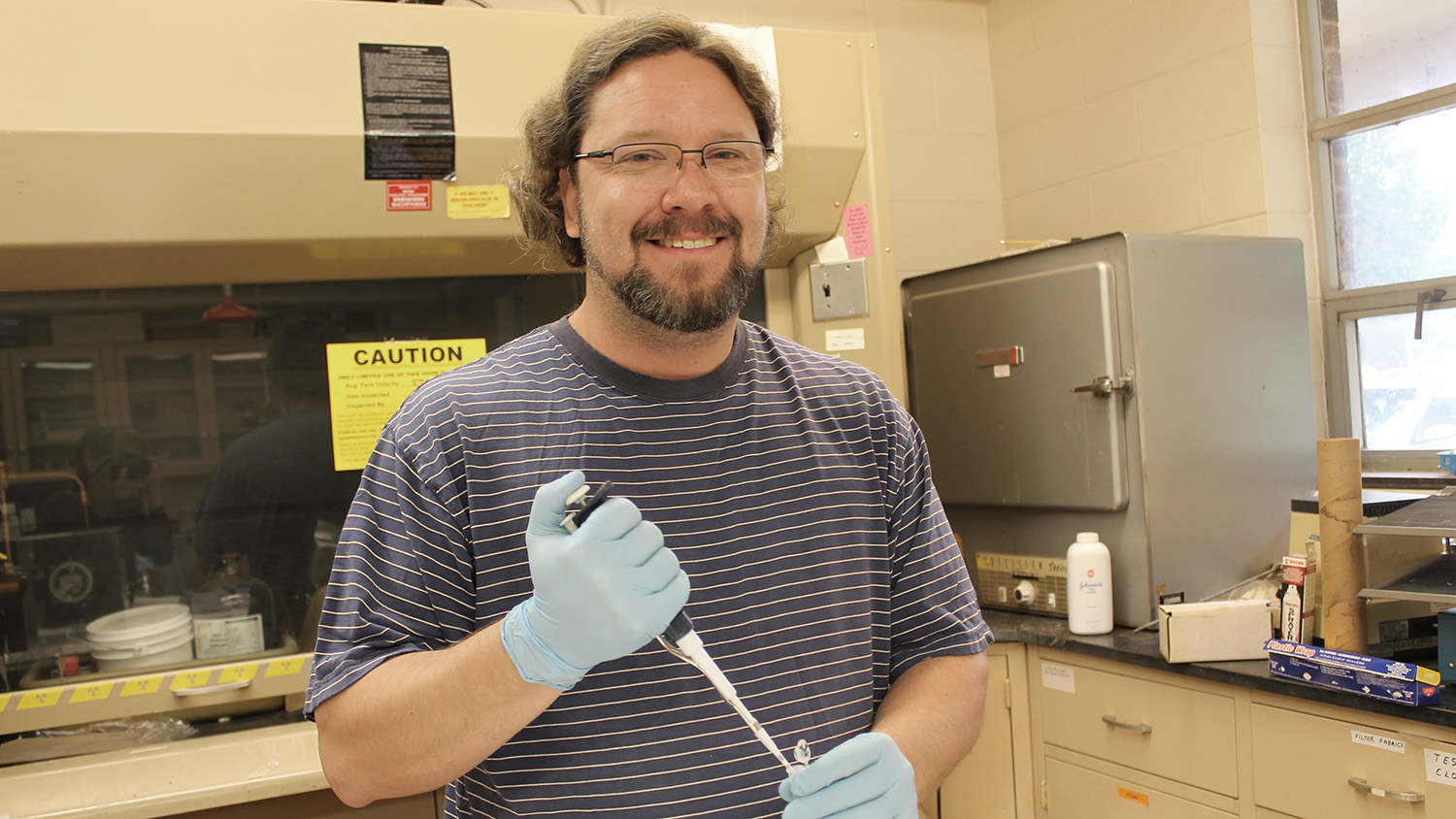 Robert Mitchell in an NC State lab.