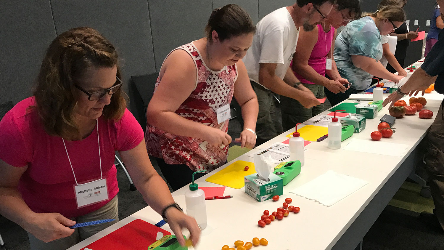 Teachers working at a table